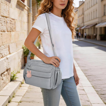 Crossbody Bag for Women Waterproof Shoulder Bag Multi Pockets Nylon Purse