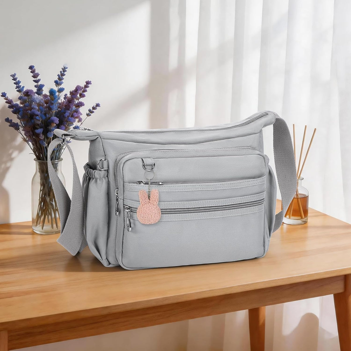 Crossbody Bag for Women Waterproof Shoulder Bag Multi Pockets Nylon Purse