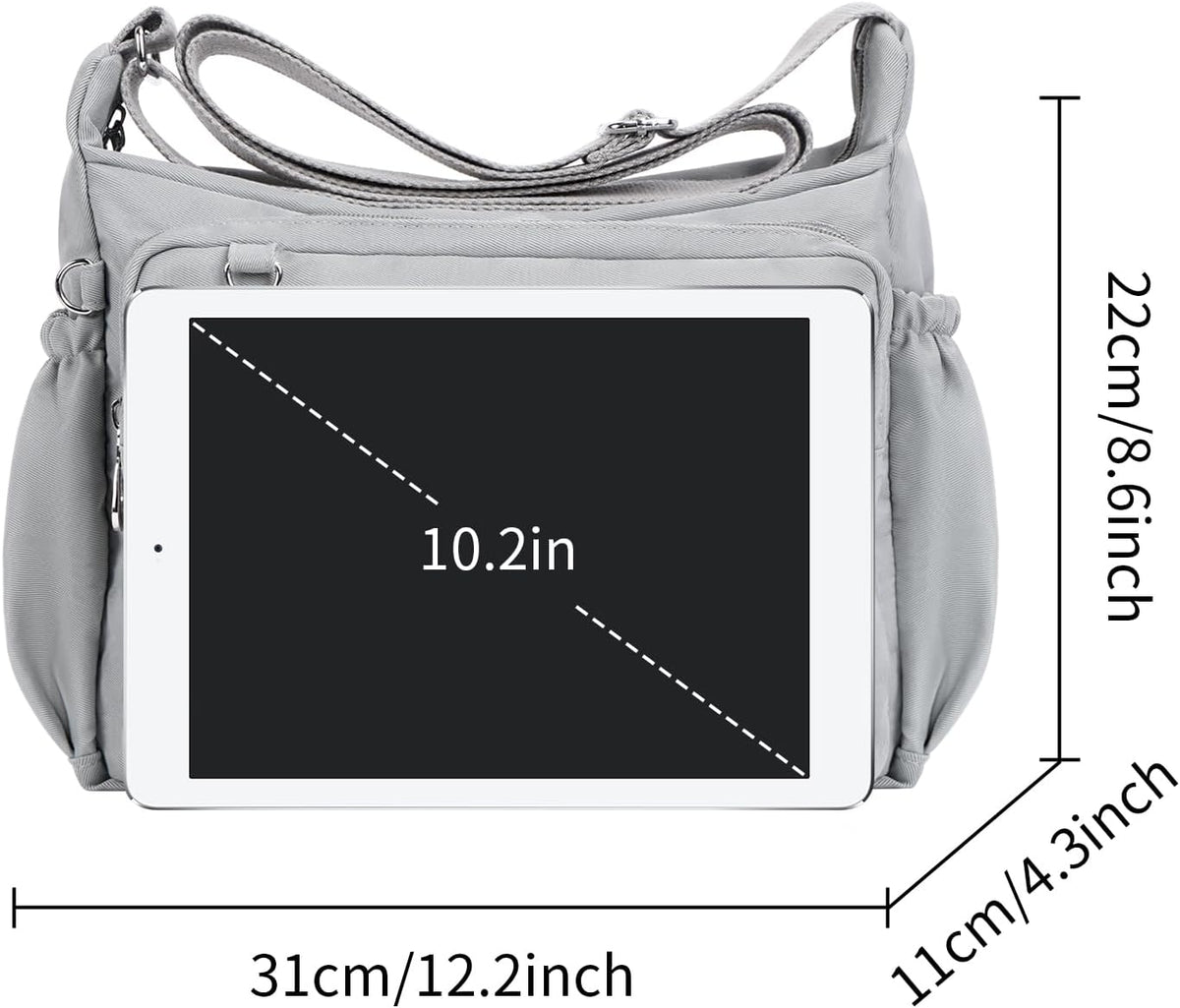 Crossbody Bag for Women Waterproof Shoulder Bag Multi Pockets Nylon Purse