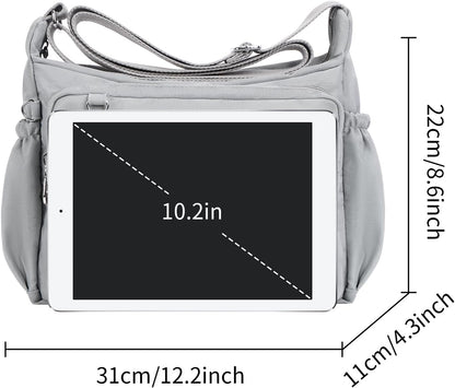 Crossbody Bag for Women Waterproof Shoulder Bag Multi Pockets Nylon Purse
