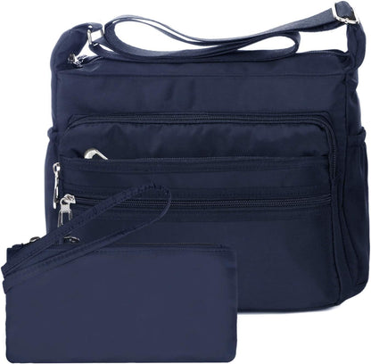 Crossbody Bag for Women Waterproof Shoulder Bag Multi Pockets Nylon Purse