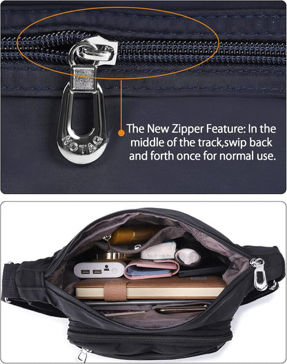 Crossbody Bag for Women Waterproof Shoulder Bag Multi Pockets Nylon Purse