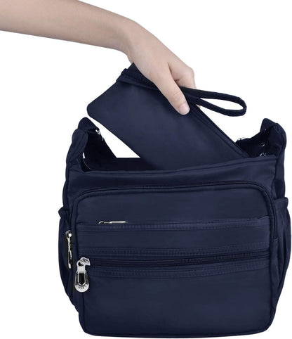 Crossbody Bag for Women Waterproof Shoulder Bag Multi Pockets Nylon Purse