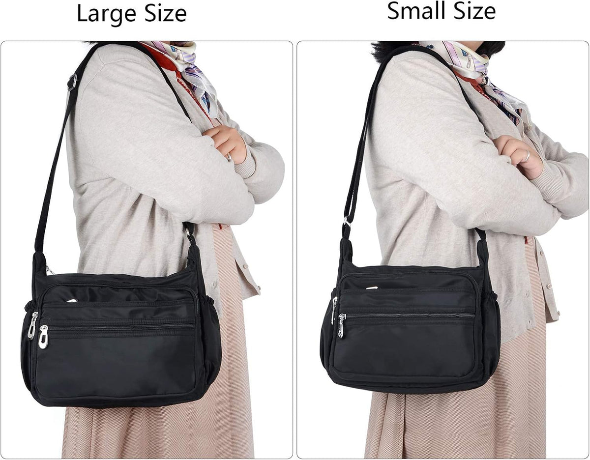 Crossbody Bag for Women Waterproof Shoulder Bag Multi Pockets Nylon Purse