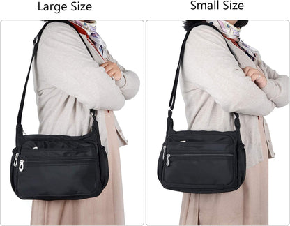 Crossbody Bag for Women Waterproof Shoulder Bag Multi Pockets Nylon Purse