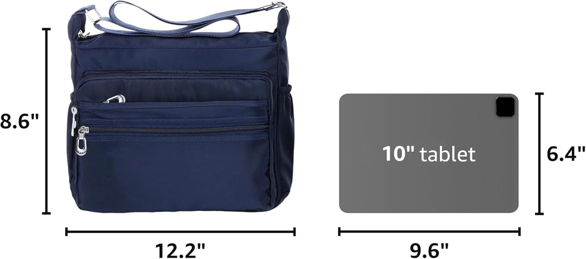 Crossbody Bag for Women Waterproof Shoulder Bag Multi Pockets Nylon Purse