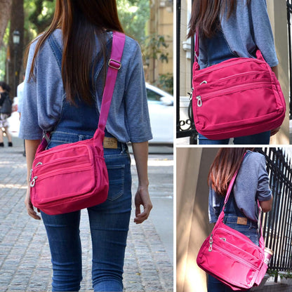Crossbody Bag for Women Waterproof Shoulder Bag Multi Pockets Nylon Purse
