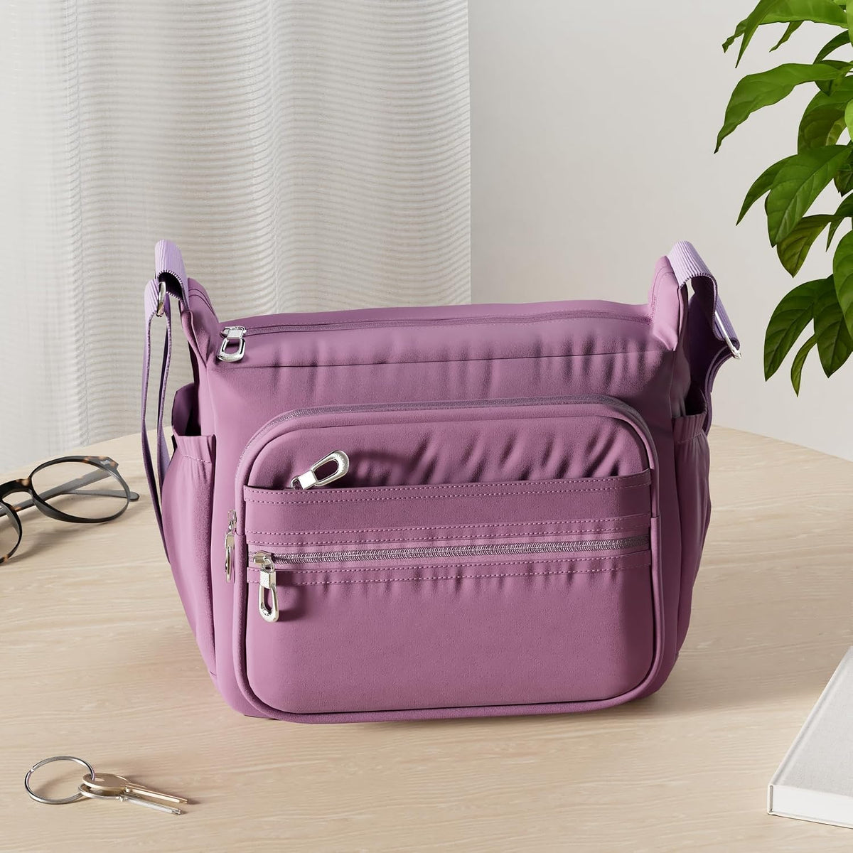Crossbody Bag for Women Waterproof Shoulder Bag Multi Pockets Nylon Purse