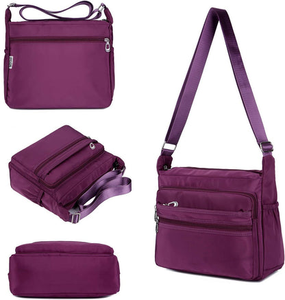 Crossbody Bag for Women Waterproof Shoulder Bag Multi Pockets Nylon Purse