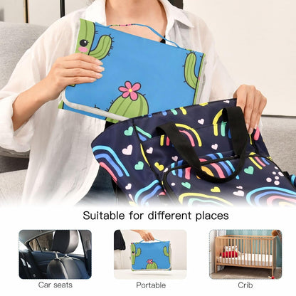 Cactus Flower Pattern Portable Diaper Changing Pad Pram