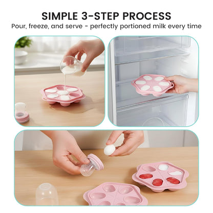 Self Feeder & Freezer Tray Bundle - Baby Food Prep Set with Soft Food-Grade Silicone, Releasable Portions, and Independent Feeding Support for Gums, Mess-Free, Durable, Safe, and Easy to Use