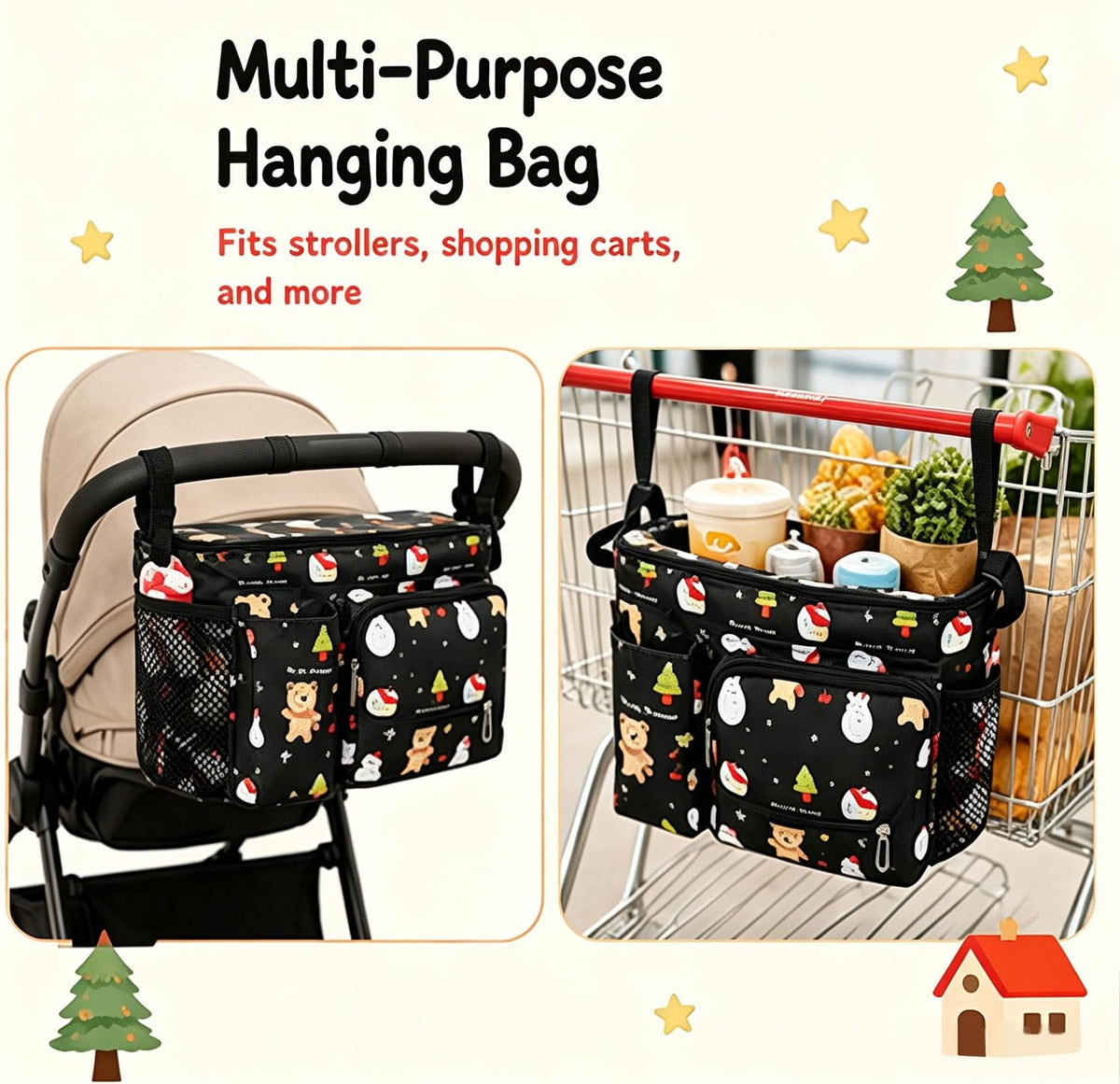 Waterproof Stroller Caddy with Cup Holder