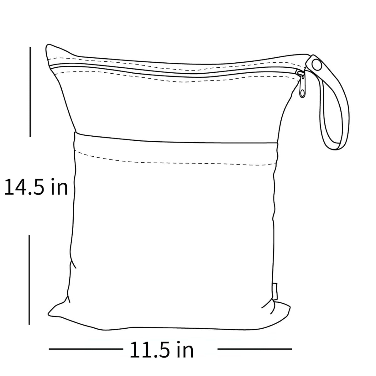 ALVA 2pcs Cloth Diaper Wet Dry Bags Waterproof Reusable with Two Zippered Pockets Travel Beach Pool Daycare Soiled Baby Items Yoga Gym Bag for Swimsuits or Wet Clothes 2LM05 - Colors A