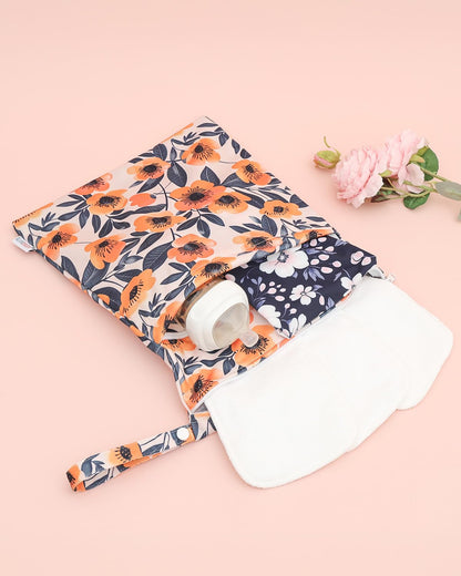 ALVA 2pcs Cloth Diaper Wet Dry Bags Waterproof Reusable with Two Zippered Pockets Travel Beach Pool Daycare Soiled Baby Items Yoga Gym Bag for Swimsuits or Wet Clothes 2LM05 - Colors A