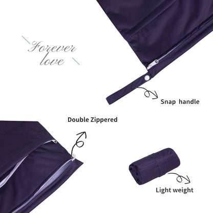 ALVA 2pcs Cloth Diaper Wet Dry Bags Waterproof Reusable with Two Zippered Pockets Travel Beach Pool Daycare Soiled Baby Items Yoga Gym Bag for Swimsuits or Wet Clothes 2LM05 - Colors A