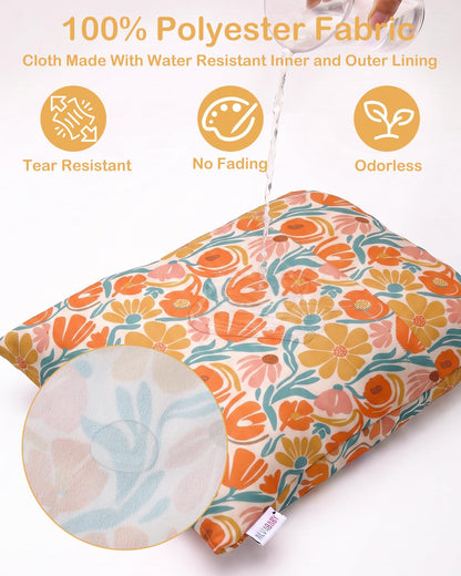 ALVA 2pcs Cloth Diaper Wet Dry Bags Waterproof Reusable with Two Zippered Pockets Travel Beach Pool Daycare Soiled Baby Items Yoga Gym Bag for Swimsuits or Wet Clothes 2LM05 - Colors A