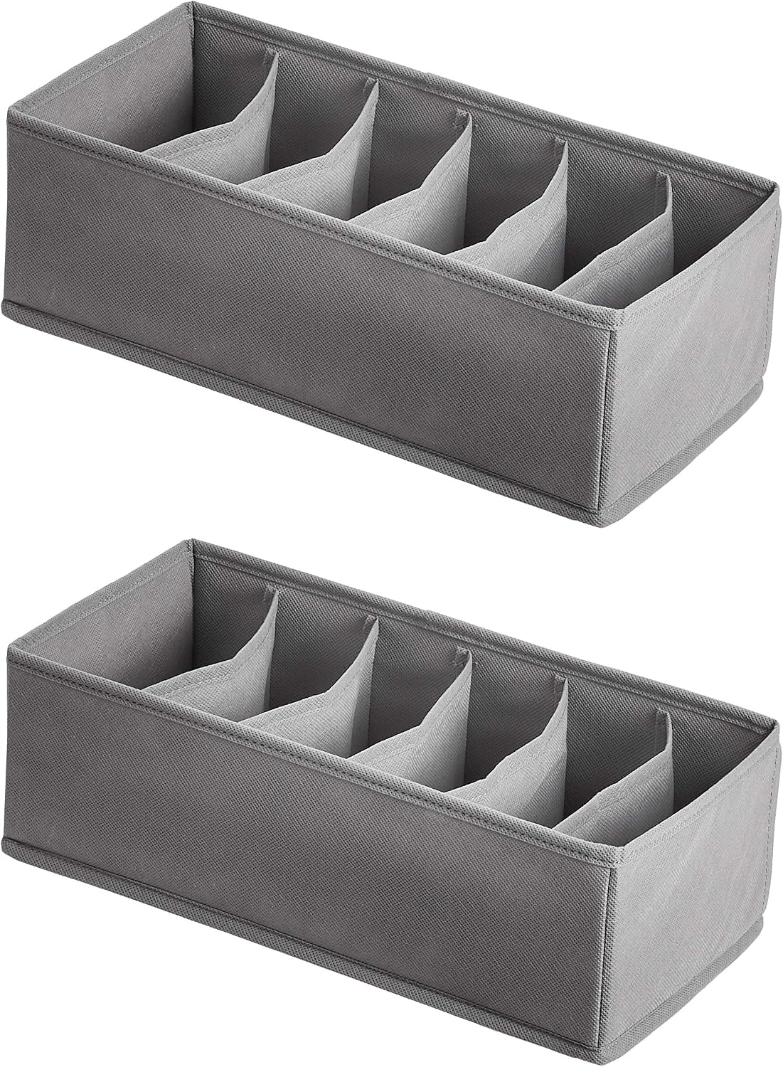 Deep Drawer Organizer for Clothes, Collapsible Storage Boxes for Socks, Underwear and Baby Items, Set of 4, Gray