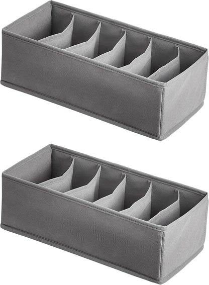 Deep Drawer Organizer for Clothes, Collapsible Storage Boxes for Socks, Underwear and Baby Items, Set of 4, Gray