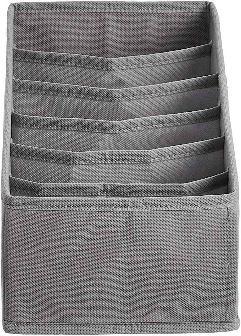 Deep Drawer Organizer for Clothes, Collapsible Storage Boxes for Socks, Underwear and Baby Items, Set of 4, Gray