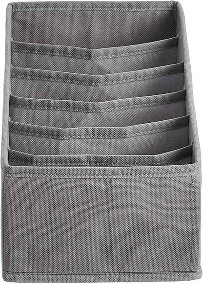Deep Drawer Organizer for Clothes, Collapsible Storage Boxes for Socks, Underwear and Baby Items, Set of 4, Gray