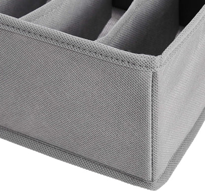 Deep Drawer Organizer for Clothes, Collapsible Storage Boxes for Socks, Underwear and Baby Items, Set of 4, Gray