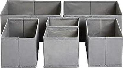Deep Drawer Organizer for Clothes, Collapsible Storage Boxes for Socks, Underwear and Baby Items, Set of 4, Gray