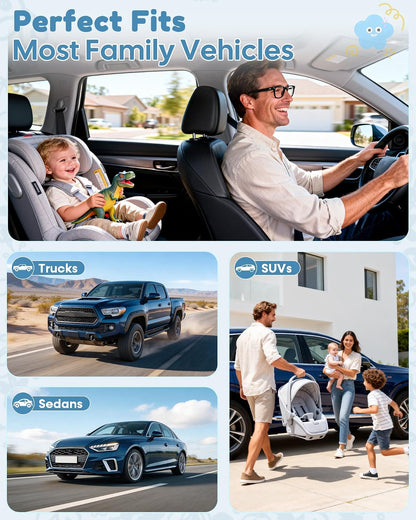 Dual Baby Car Camera for 2 Kids: 6.9" Large Split-Screen with 2-Camera