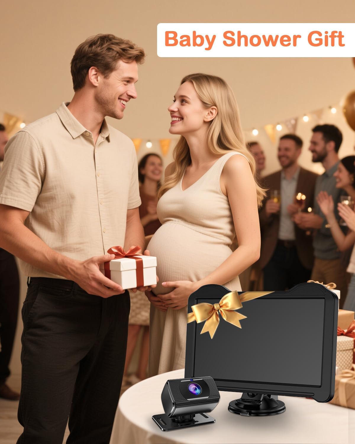 Dual Baby Car Camera for 2 Kids: 6.9" Large Split-Screen with 2-Camera