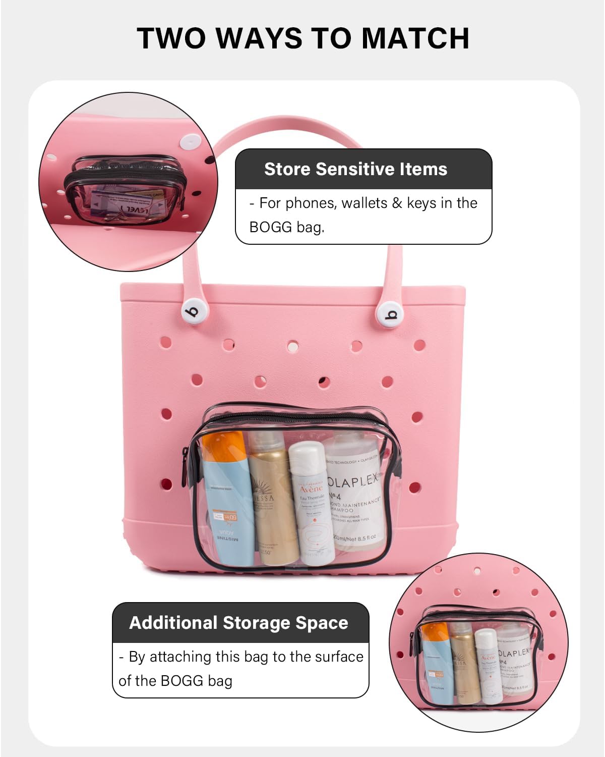 Small Clear Toiletry Bag, 4 Packs TSA Approved Water resistant Quart Size Travel Organizer, Airport Airline Travel Essential Carry On Makeup Cosmetic Bags for Women (White, Pack of 4)
