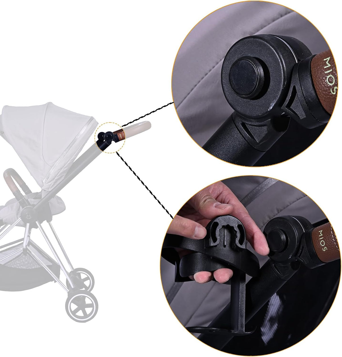 Stroller Cup Holder Drinking Holder with Phone Holder fits Cybex Stroller (1)