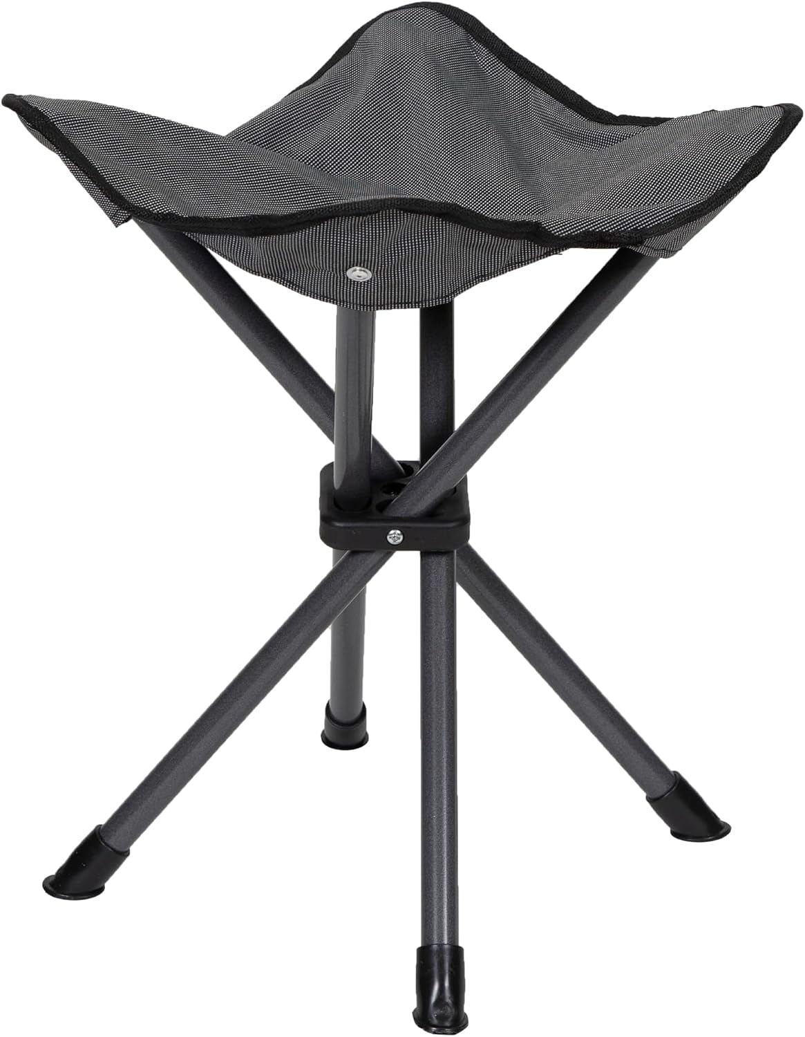 Apex Fold-Up Stool (G-140) - Black/Grey, Portable and Lightweight Stool for Camping, Fishing, Hiking, Backpacking and More - 300 lbs Weight Capacity