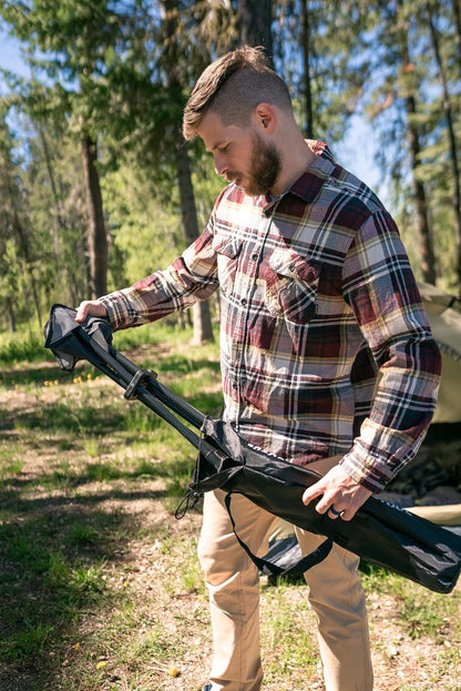 Apex Fold-Up Stool (G-140) - Black/Grey, Portable and Lightweight Stool for Camping, Fishing, Hiking, Backpacking and More - 300 lbs Weight Capacity