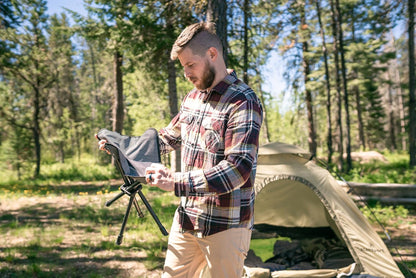 Apex Fold-Up Stool (G-140) - Black/Grey, Portable and Lightweight Stool for Camping, Fishing, Hiking, Backpacking and More - 300 lbs Weight Capacity
