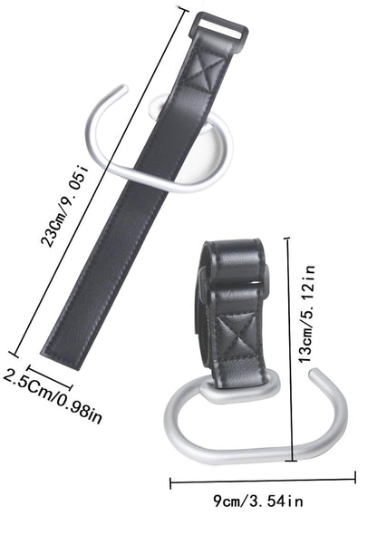 4 Pack Stroller Hooks, Universal Stroller Accessories, Stroller Hooks for Bags Heavy Duty, Non-Slip Stroller Carabiner Clips for Bike, Scooter, Wheelchair, Walker