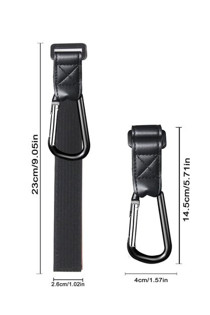 4 Pack Stroller Hooks, Universal Stroller Accessories, Stroller Hooks for Bags Heavy Duty, Non-Slip Stroller Carabiner Clips for Bike, Scooter, Wheelchair, Walker