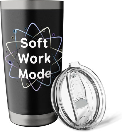 Soft Work Mode Aesthetic Productivity Minimalist Tee Stainless Steel Insulated Tumbler
