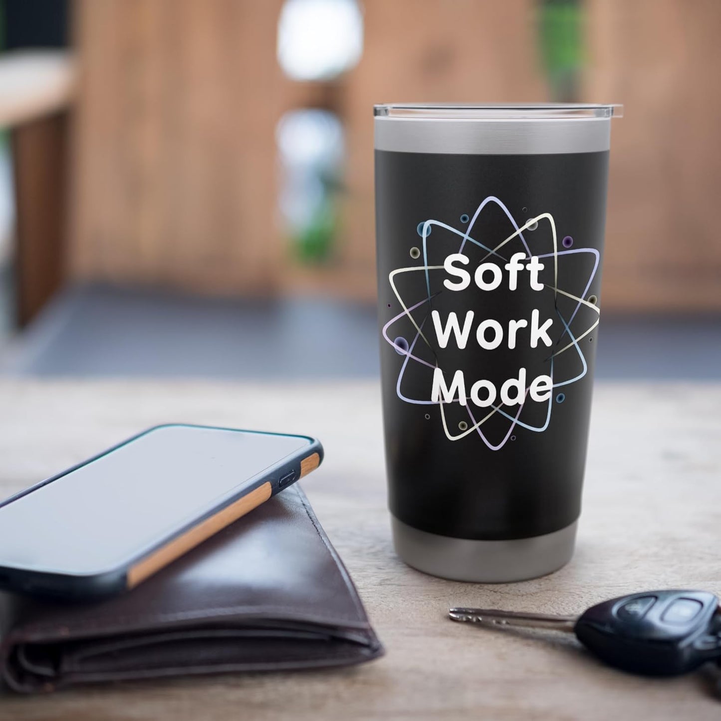 Soft Work Mode Aesthetic Productivity Minimalist Tee Stainless Steel Insulated Tumbler