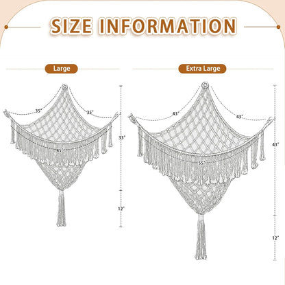 Lare Stuffed Animal Storage Hammock Corner Net - 45" W x 45" H(Cream White)