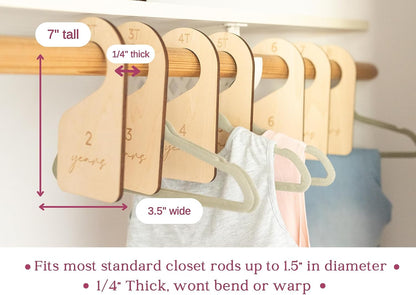 Modern Double-Sided Baby and Toddler Closet Dividers, Nursery Closet Organizers – Set of 7 Durable Child Closet Size Dividers Decor