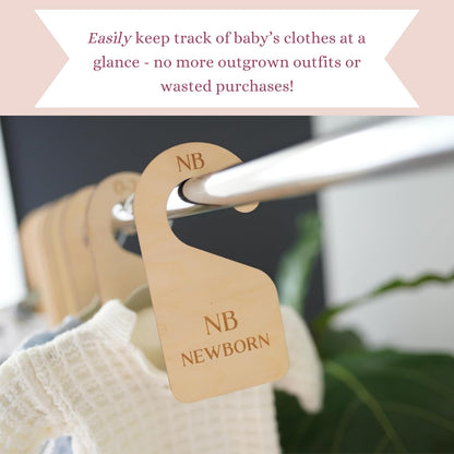 Modern Double-Sided Baby and Toddler Closet Dividers, Nursery Closet Organizers – Set of 7 Durable Child Closet Size Dividers Decor