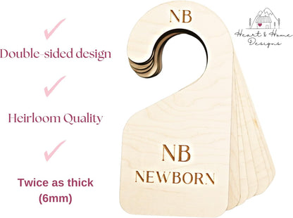 Modern Double-Sided Baby and Toddler Closet Dividers, Nursery Closet Organizers – Set of 7 Durable Child Closet Size Dividers Decor