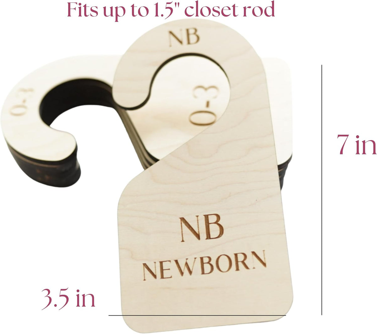 Modern Double-Sided Baby and Toddler Closet Dividers, Nursery Closet Organizers – Set of 7 Durable Child Closet Size Dividers Decor
