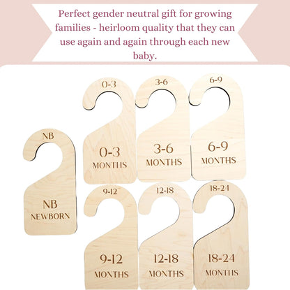 Modern Double-Sided Baby and Toddler Closet Dividers, Nursery Closet Organizers – Set of 7 Durable Child Closet Size Dividers Decor