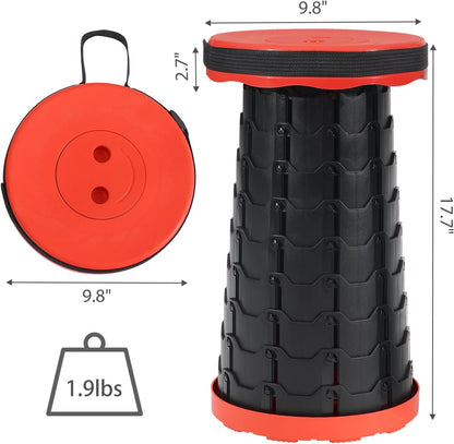 Portable Telescoping Foldable Stool - Lightweight, Outdoor Essential for Camping, Picnicking, Park Leisure, Fishing, Hiking & BBQ (Yellow)