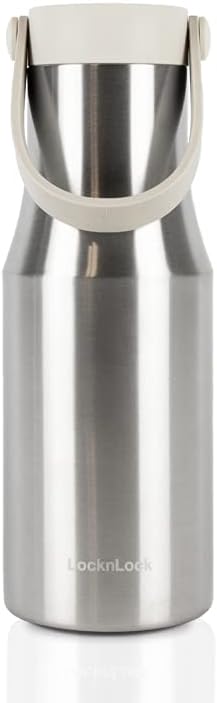 Metro Tumbler Stainless Steel Vacuum Insulated Double Cap Travel Mug - Water Coffee Cup w/Hand Strap for Home, Office, Outdoor Works Great for Cold Drinks and Hot Beverages (Gray, 16oz)