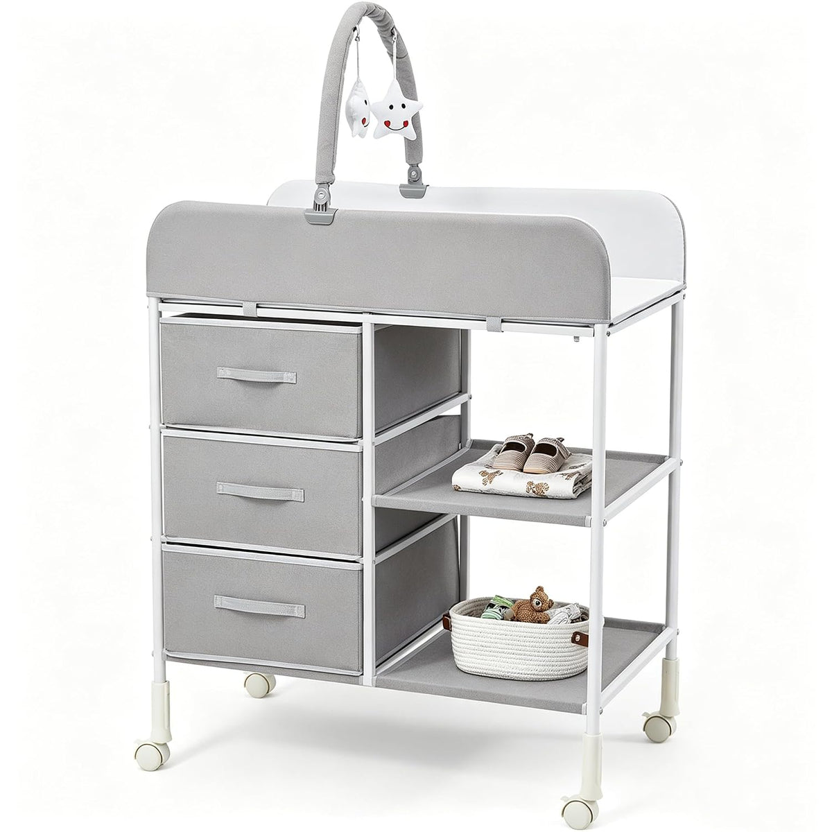 Baby Changing Table, Portable Diaper Station with Waterproof Pad