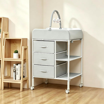 Baby Changing Table, Portable Diaper Station with Waterproof Pad