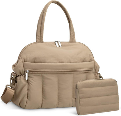 Diaper Bag Tote, Puffer Diaper Tote Bags Crossbody Hospital Bag Travel Large Mommy Bag, with Pacifier Case