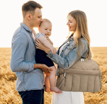 Diaper Bag Tote, Puffer Diaper Tote Bags Crossbody Hospital Bag Travel Large Mommy Bag, with Pacifier Case