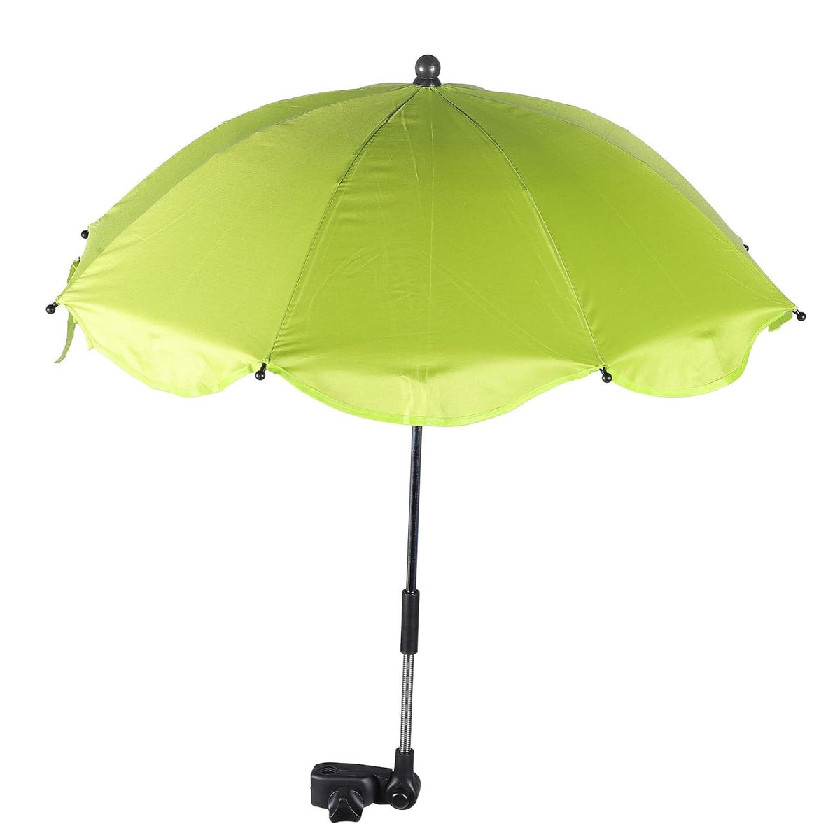 Stroller Umbrella with Adjustable Clamp - UV Protection Sun Shade for Baby Pram Toddler Stroller - Green Clip on Parasol for Wheelchairs, Trolley, Beach Chair Outdoor Use